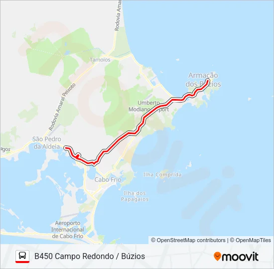 B450 CAMPO REDONDO / BÚZIOS Bus Line Map