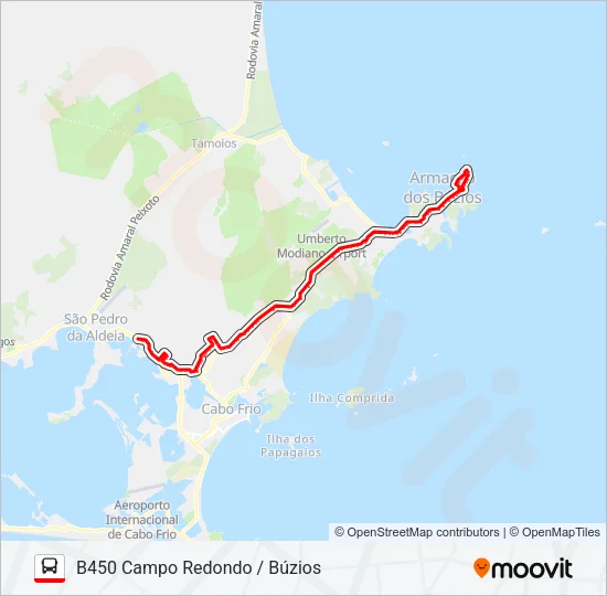 B450 CAMPO REDONDO / BÚZIOS Bus Line Map