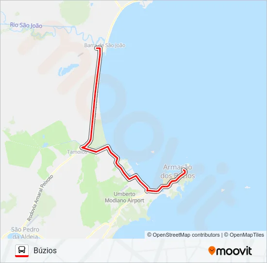 B505 BÚZIOS / SANTO ANTÔNIO Bus Line Map