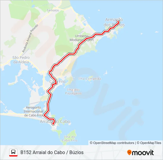 B152 ARRAIAL DO CABO / BÚZIOS Bus Line Map