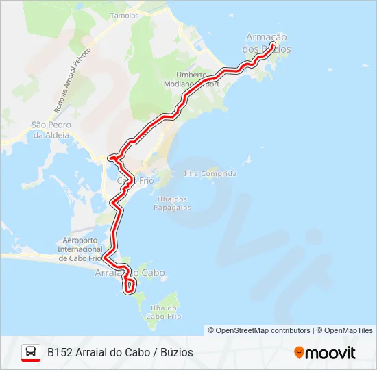 B152 ARRAIAL DO CABO / BÚZIOS Bus Line Map