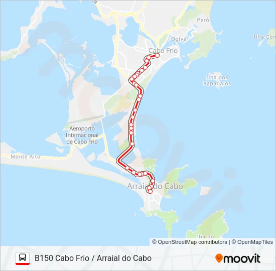B150 CABO FRIO / ARRAIAL DO CABO Bus Line Map