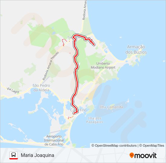 Mapa da linha 327 SÃO CRISTÓVÃO / MARIA JOAQUINA de ônibus