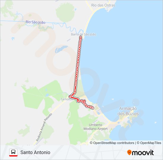 Mapa da linha 351 MARIA JOAQUINA / SANTO ANTÔNIO de ônibus