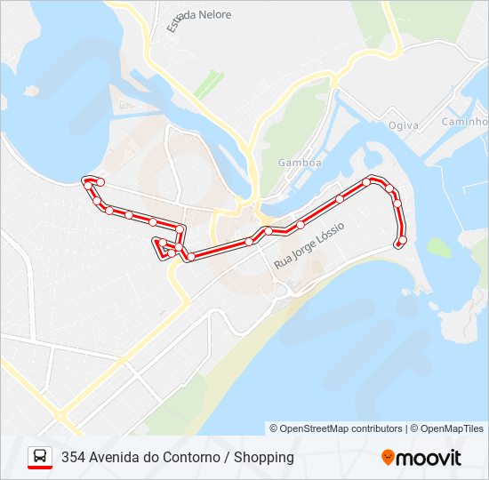 Mapa de 354 AVENIDA DO CONTORNO / SHOPPING de autobús