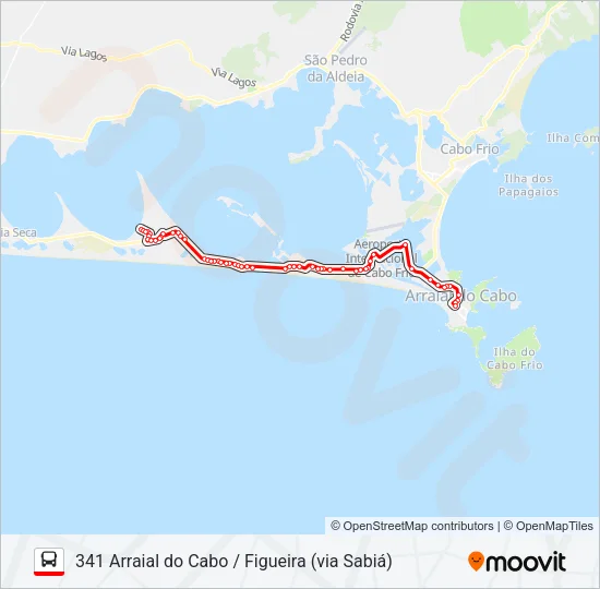 341 ARRAIAL DO CABO / FIGUEIRA (VIA SABIÁ) Bus Line Map