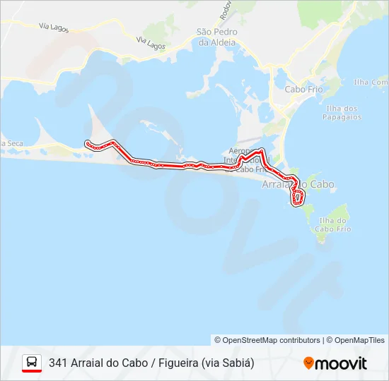 341 ARRAIAL DO CABO / FIGUEIRA (VIA SABIÁ) Bus Line Map