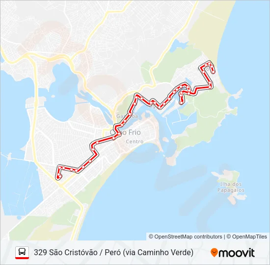 329 SÃO CRISTÓVÃO / PERÓ (VIA CAMINHO VERDE) Bus Line Map