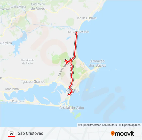 352 SÃO CRISTÓVÃO / SANTO ANTÔNIO (VIA BOTAFOGO) Bus Line Map
