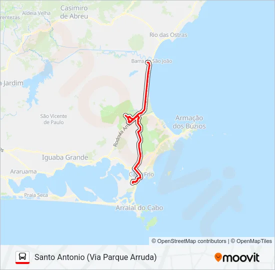 352 SÃO CRISTÓVÃO / SANTO ANTÔNIO (VIA BOTAFOGO) Bus Line Map