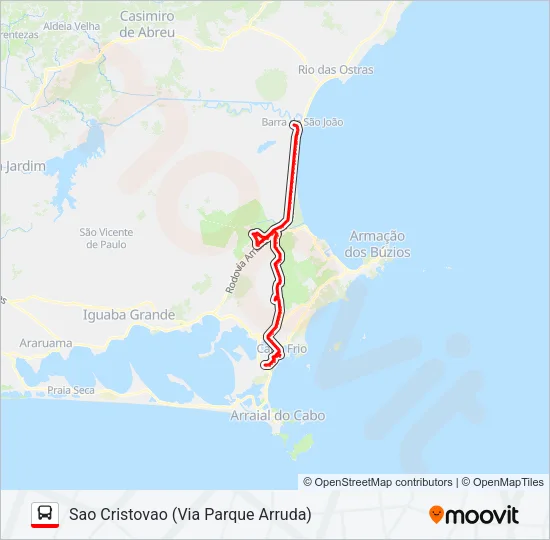 352 SÃO CRISTÓVÃO / SANTO ANTÔNIO (VIA BOTAFOGO) Bus Line Map