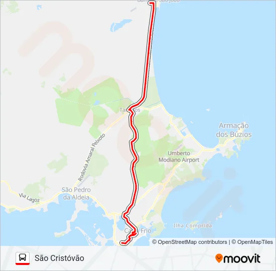 316 SÃO CRISTÓVÃO / SANTO ANTÔNIO (VIA SÃO JACINTO) Bus Line Map