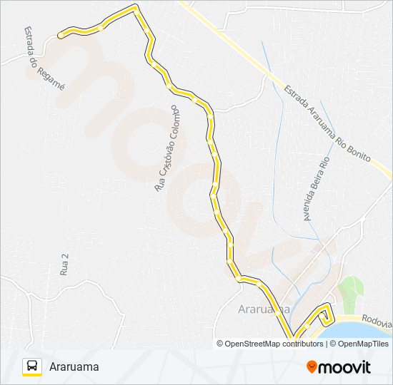 Mapa de 216 ARARUAMA / REGAMÉ de autobús