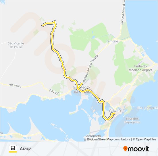 B410 CABO FRIO / ARAÇÁ bus Line Map