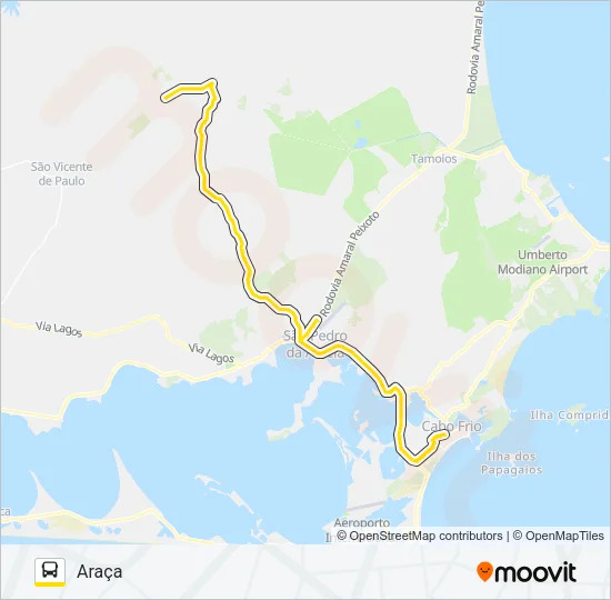 B410 CABO FRIO / ARAÇÁ Bus Line Map