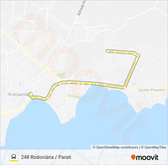 Mapa da linha 248 RODOVIÁRIA / PARATI de ônibus