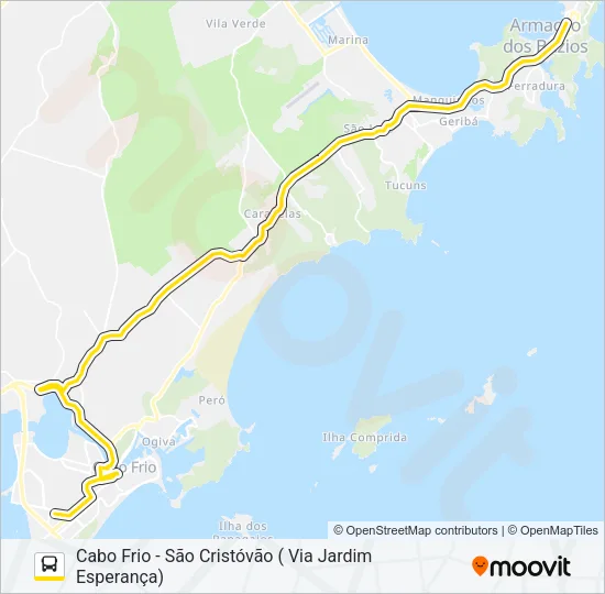 B160 CABO FRIO / BÚZIOS Bus Line Map