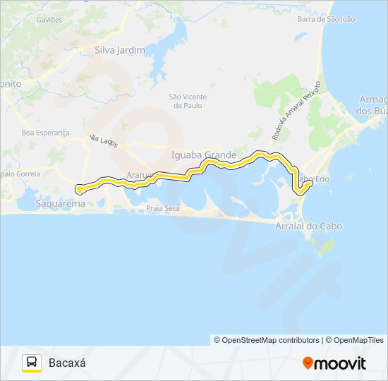 B460 BACAXÁ / CABO FRIO bus Line Map