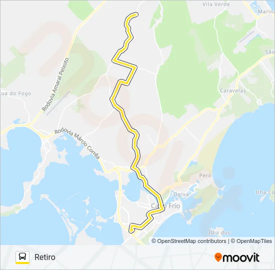 B480 CABO FRIO / RETIRO Bus Line Map