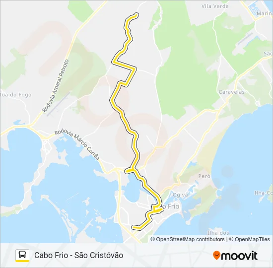B480 CABO FRIO / RETIRO Bus Line Map