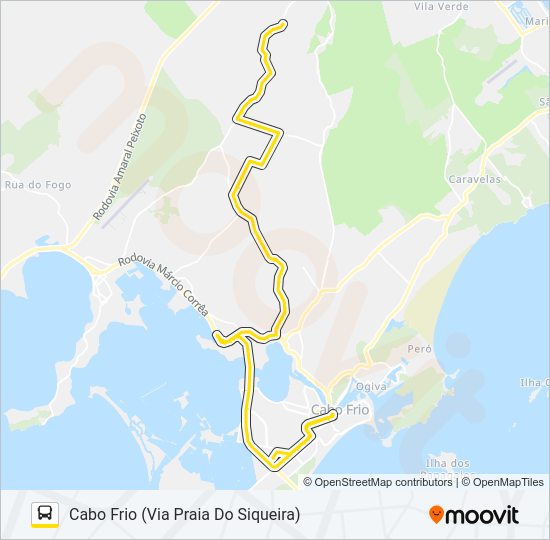 Mapa de B480 CABO FRIO / RETIRO de autobús