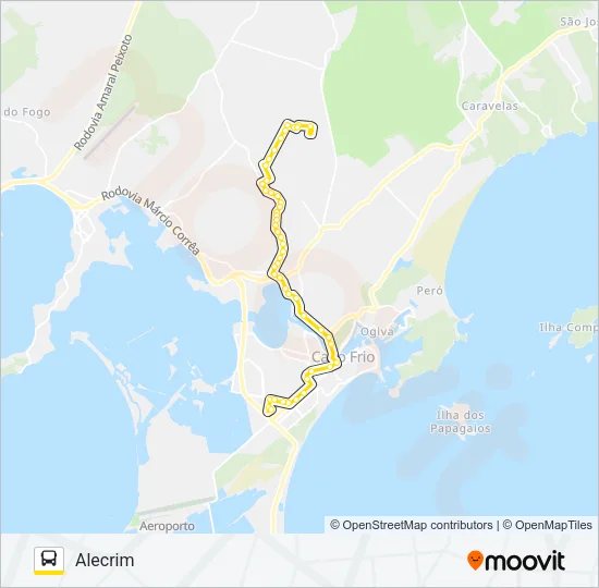 B465 CABO FRIO / ALECRIM Bus Line Map