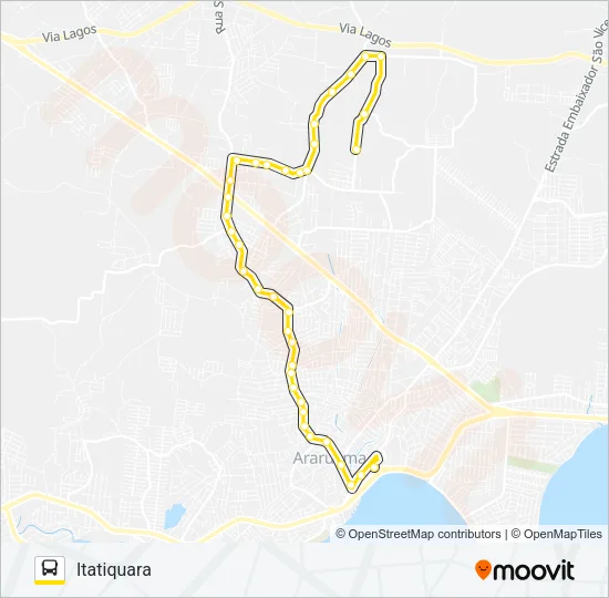 203 ARARUAMA / ITATIQUARA Bus Line Map