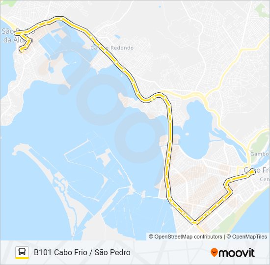 B101 CABO FRIO / SÃO PEDRO bus Line Map