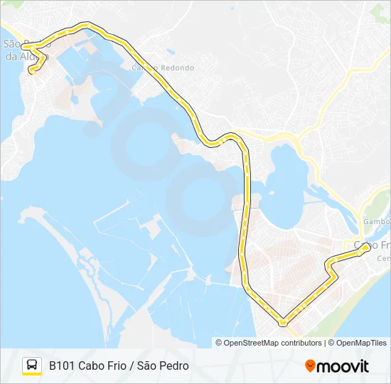 B101 CABO FRIO / SÃO PEDRO Bus Line Map