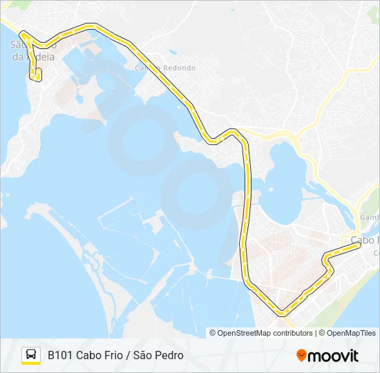 B101 CABO FRIO / SÃO PEDRO Bus Line Map