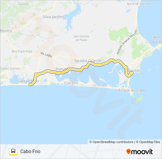 B145 CABO FRIO / SAQUAREMA bus Line Map