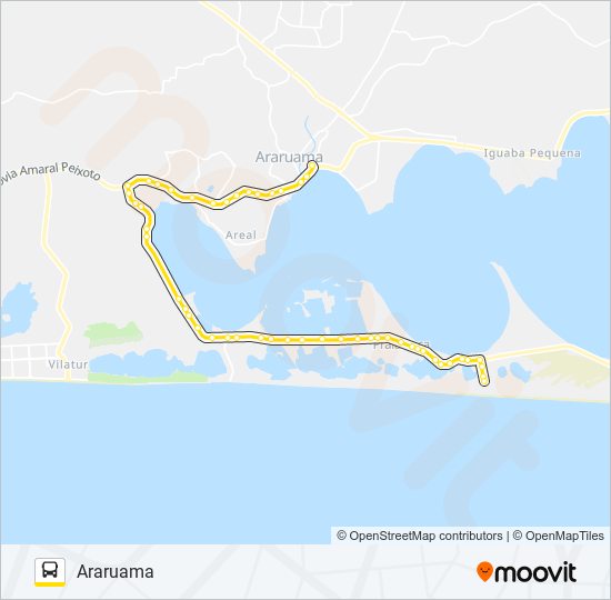 Mapa de B475 ARARUAMA / PRAIA SECA de autobús