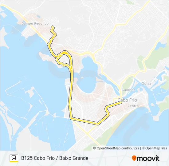 B125 CABO FRIO / BAIXO GRANDE Bus Line Map