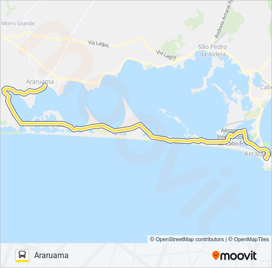 B210 ARARUAMA / ARRAIAL DO CABO bus Line Map