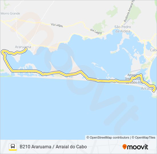 B210 ARARUAMA / ARRAIAL DO CABO bus Line Map