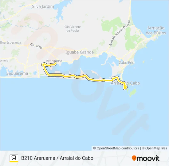 B210 ARARUAMA / ARRAIAL DO CABO Bus Line Map