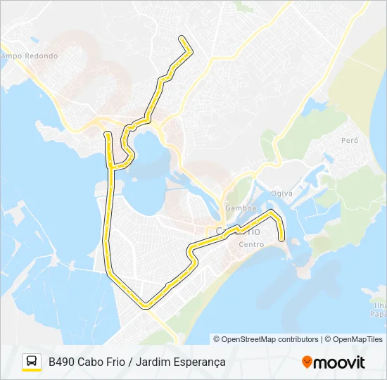 B490 CABO FRIO / JARDIM ESPERANÇA Bus Line Map