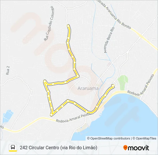242 CIRCULAR CENTRO (VIA RIO DO LIMÃO) Bus Line Map
