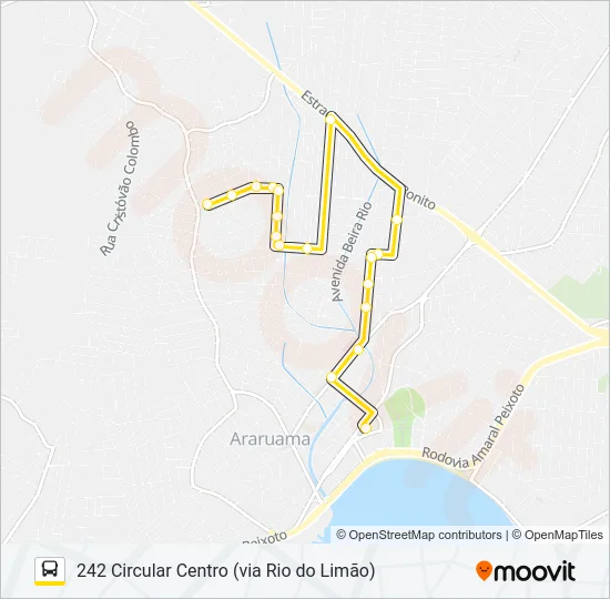 242 CIRCULAR CENTRO (VIA RIO DO LIMÃO) Bus Line Map