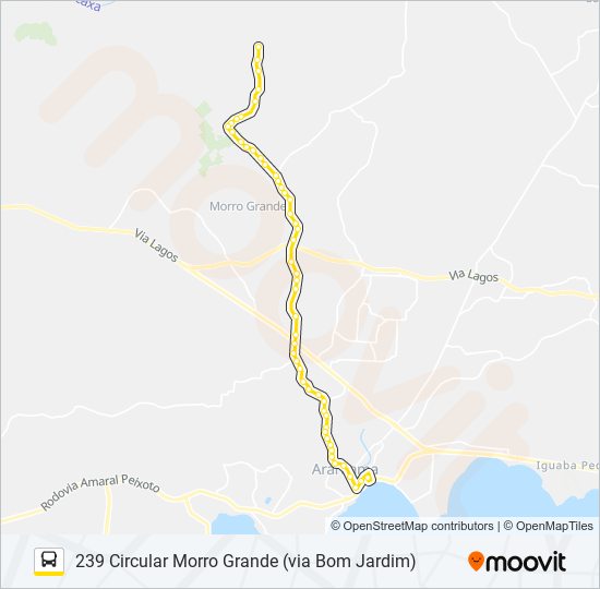 Mapa de 239 CIRCULAR MORRO GRANDE (VIA BOM JARDIM) de autobús