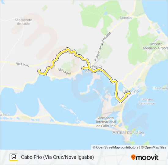 B215 CABO FRIO / IGUABA (VIA CRUZ / NOVA IGUABA) Bus Line Map