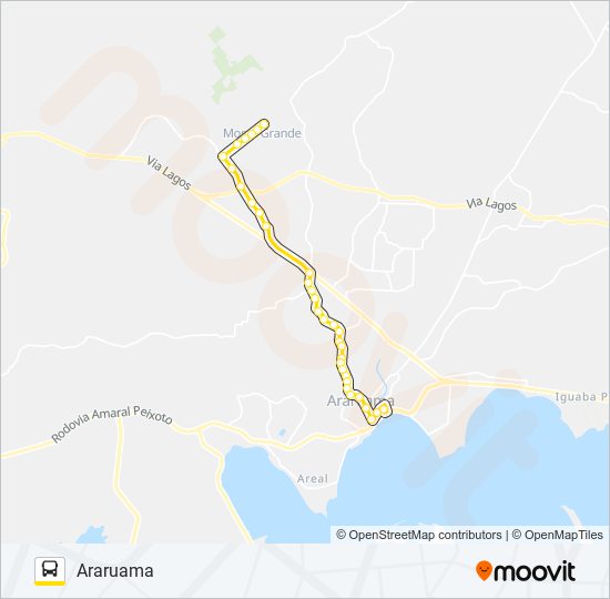 Mapa da linha 205 CIRCULAR MORRO GRANDE (VIA PRAÇA DA BANDEIRA) de ônibus