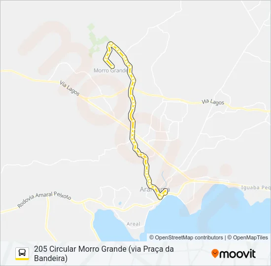 205 CIRCULAR MORRO GRANDE (VIA PRAÇA DA BANDEIRA) Bus Line Map