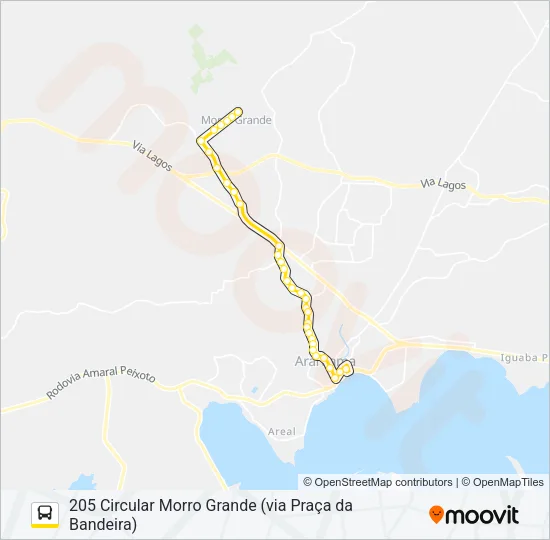 205 CIRCULAR MORRO GRANDE (VIA PRAÇA DA BANDEIRA) Bus Line Map