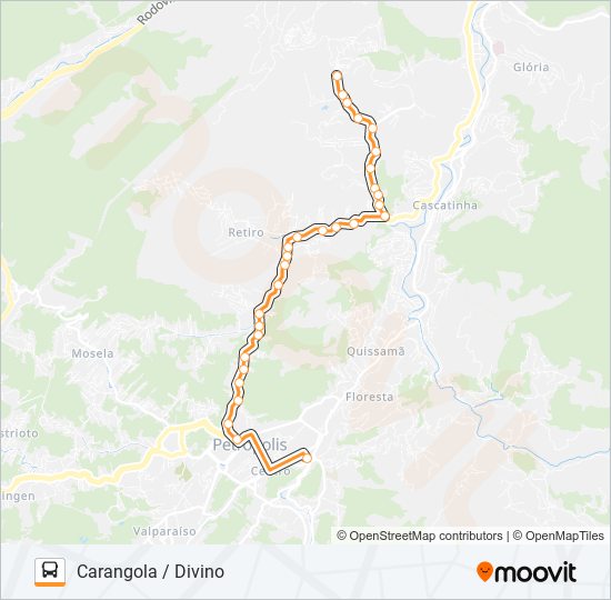 Mapa da linha 504 de ônibus