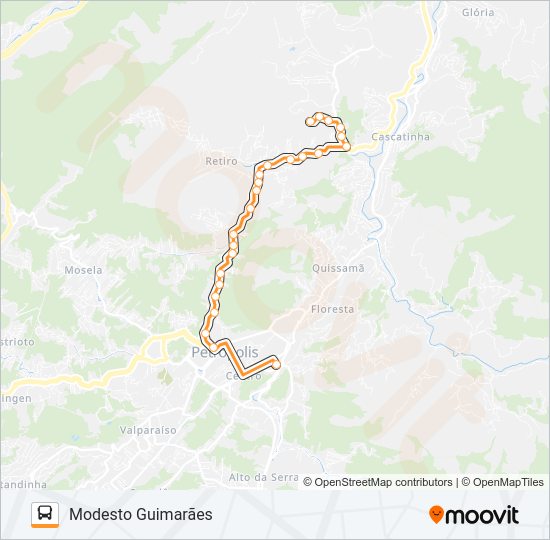 Mapa da linha 526 de ônibus