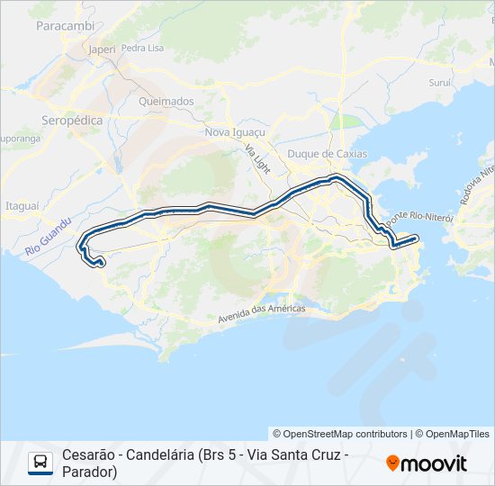 Mapa da linha 388 de ônibus