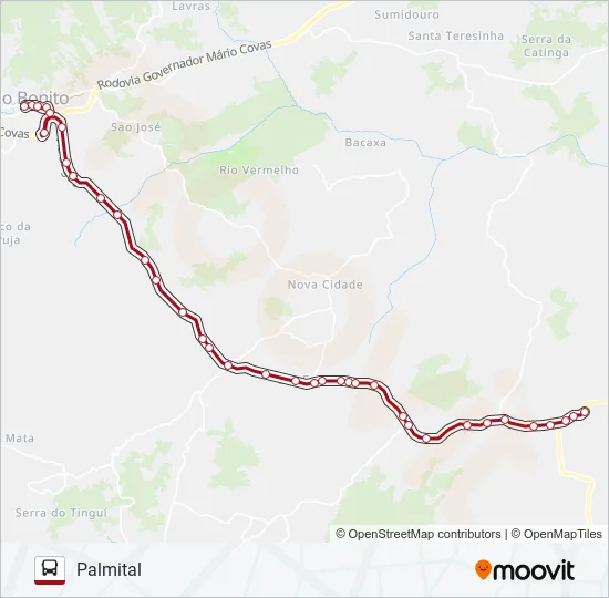 RIO BONITO - PALMITAL Bus Line Map