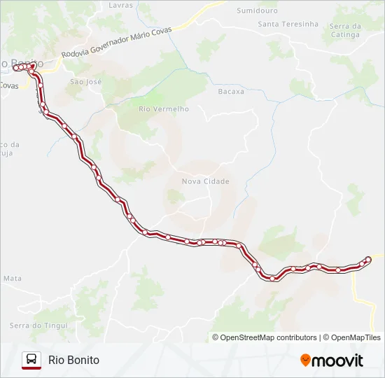 RIO BONITO - PALMITAL Bus Line Map