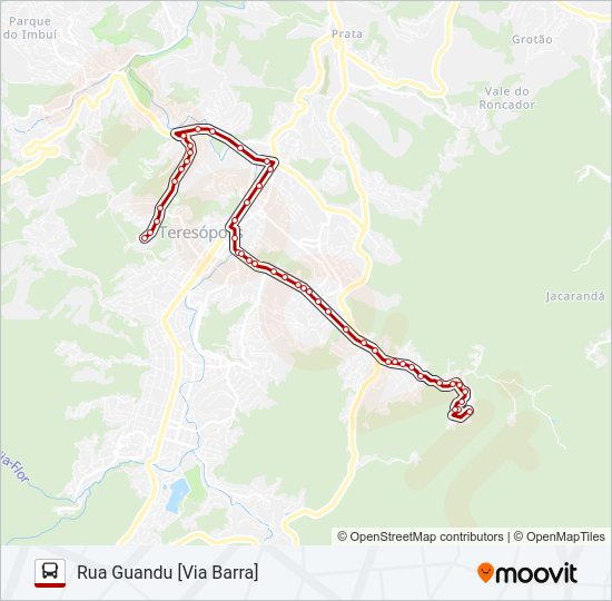 Mapa da linha 56C de ônibus